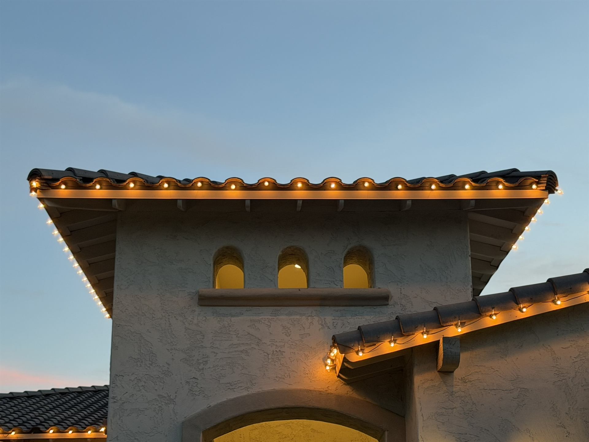 Custom warm white holiday lights