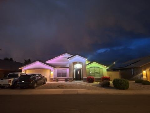 Smart LED trim lighting in color-changing mode